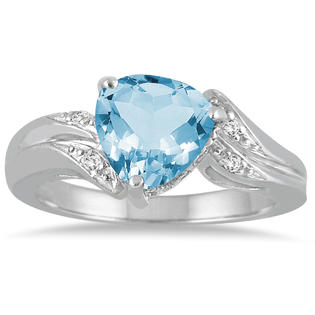 szul.com 2.25 Carat Trillion Cut Blue Topaz and Diamond Ring in 10K White Gold szul.com 2.25 Carat Trillion Cut Blue Topaz and Diamond Ring in 10K White Gold
