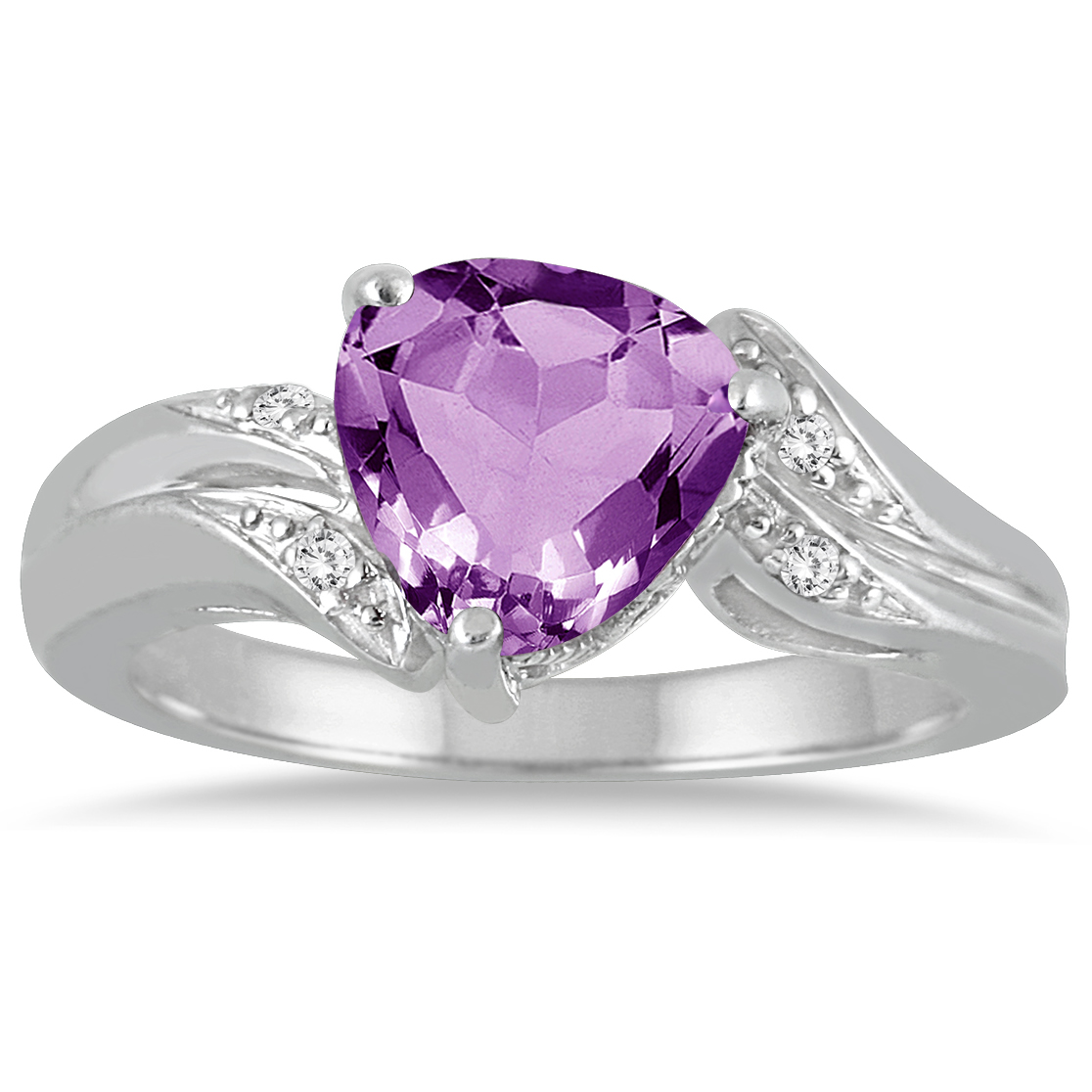 szul.com 2.25 Carat Trillion Cut Amethyst and Diamond Ring in 10K White Gold szul.com 2.25 Carat Trillion Cut Amethyst and Diamond Ring in 10K White Gold