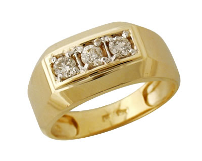 szul.com Three Stone Mens Diamond Ring 10k Yellow Gold at Sears.com