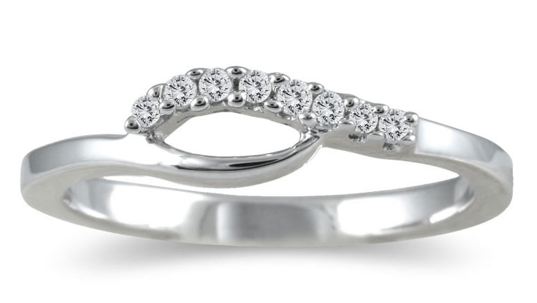 szul.com 1/10 Carat TW Diamond Twist Ring in 10K White Gold at Sears.com