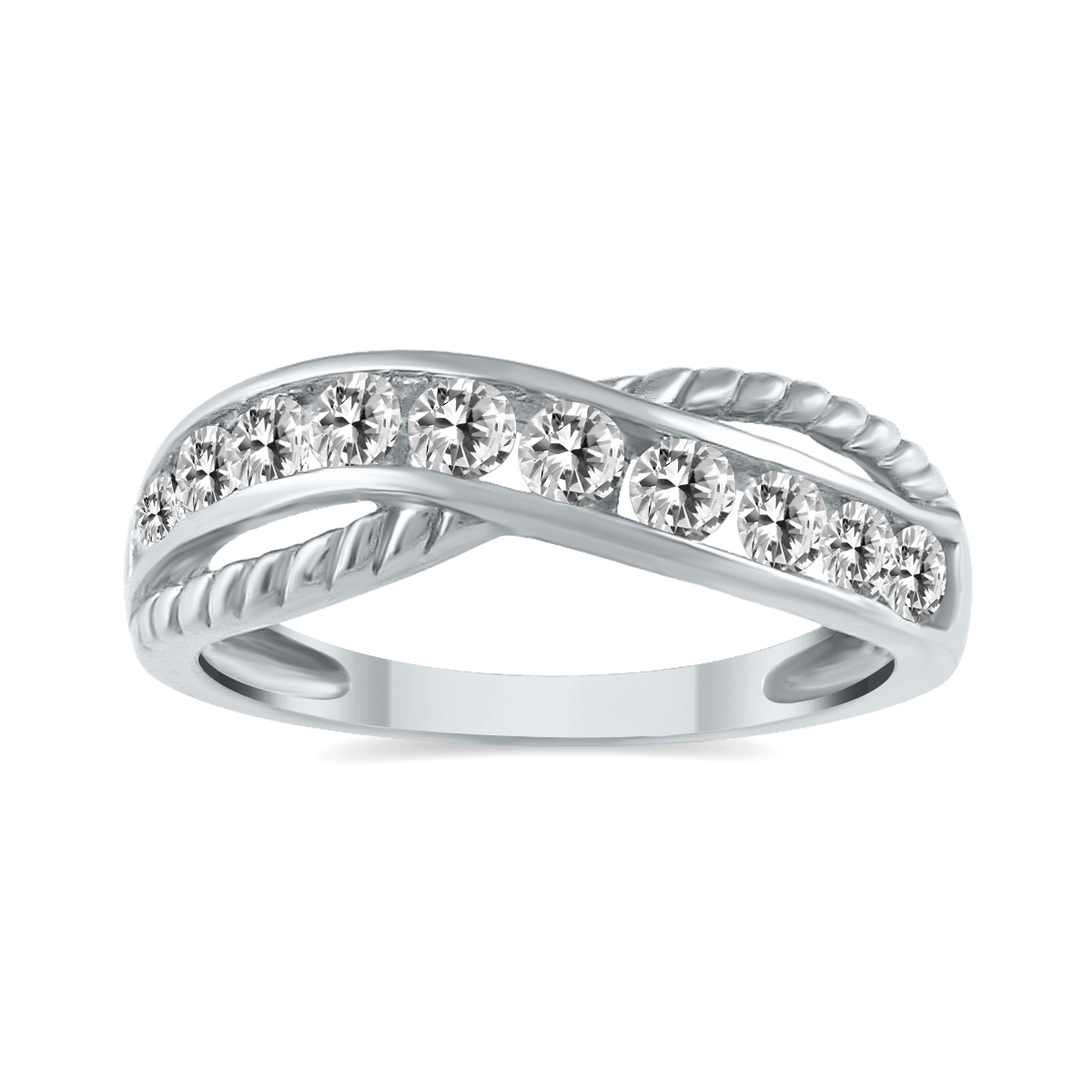 szul.com 1/2 Carat TW 10 Stone Diamond Ring in 10K White Gold at Sears.com
