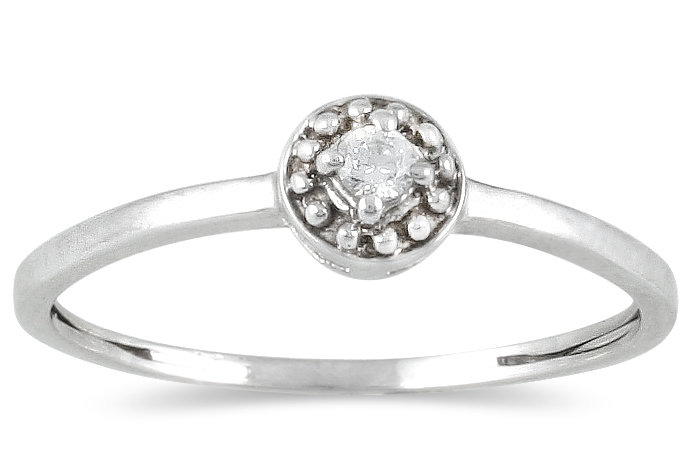 szul.com .05 Carat Diamond Antique Promise Ring in 10K White Gold at Sears.com