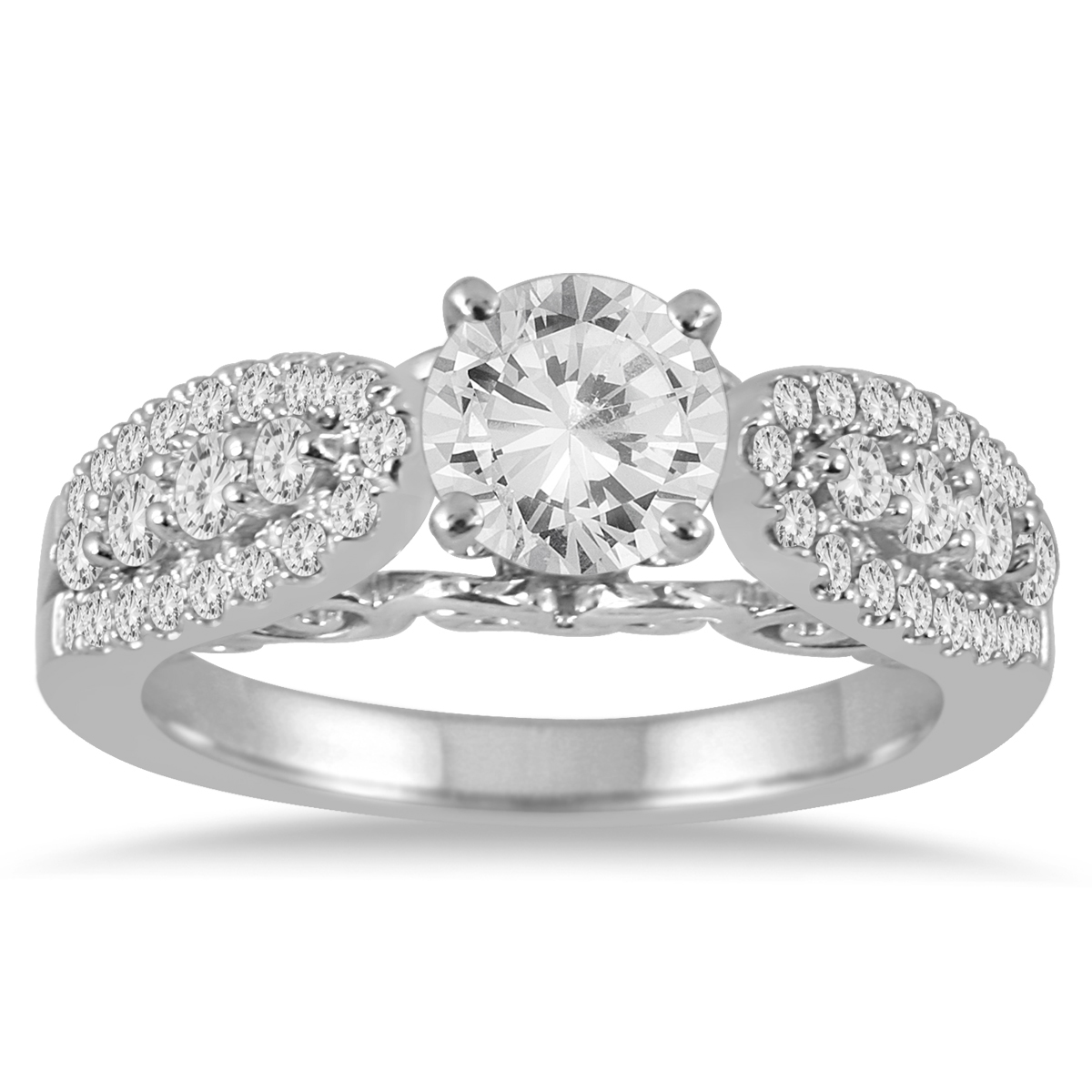 1 1/2 Carat Diamond Engagement Ring in 14K White Gold