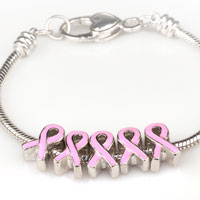Think Pink Ribbon Pandora Beads