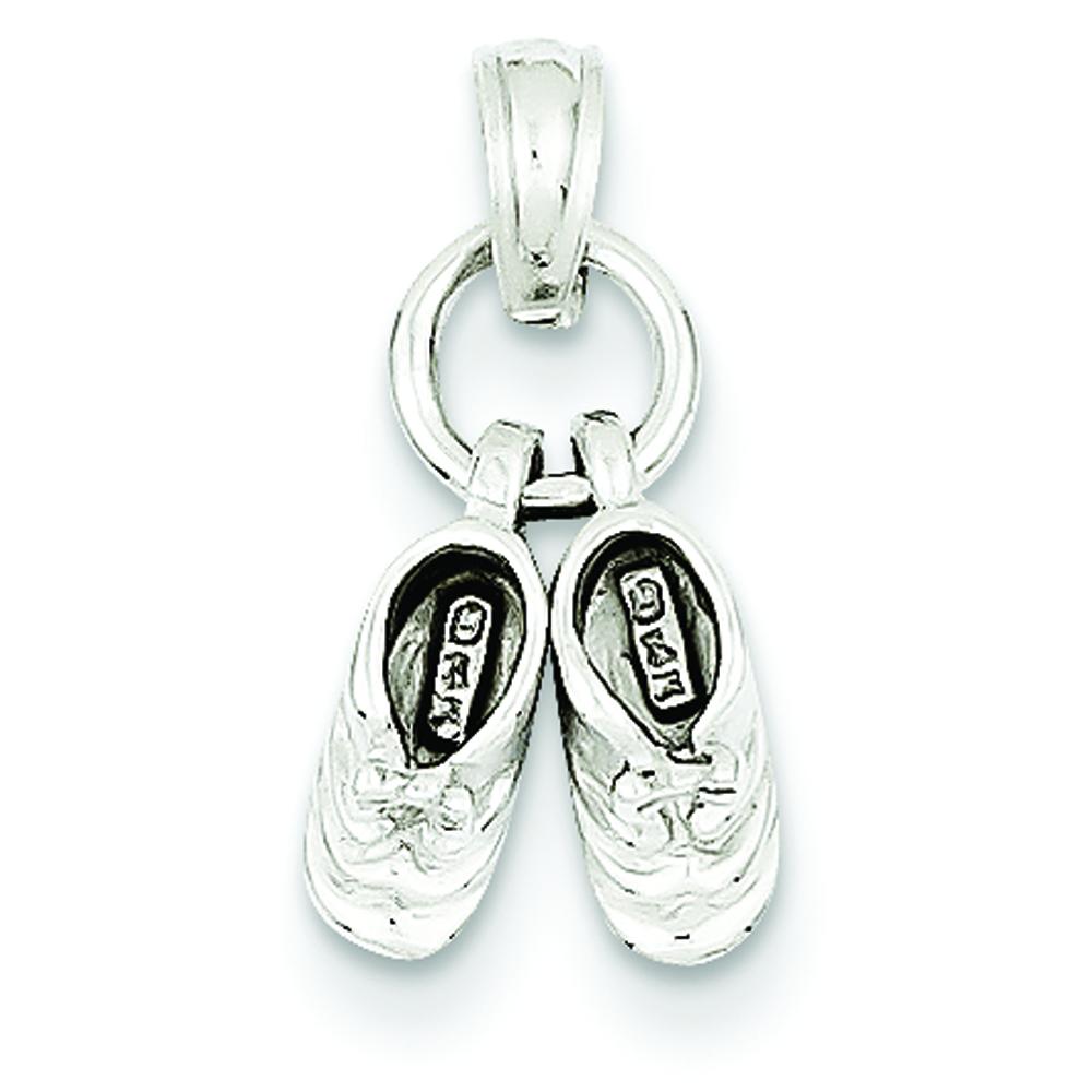 Findingking 14K White Gold 3D Moveable Baby Shoes Charm at Sears.com