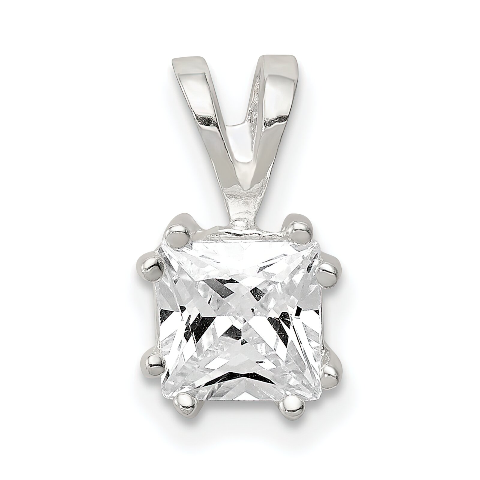 Findingking Sterling Silver Princess Cut CZ Pendant Jewelry at Sears.com