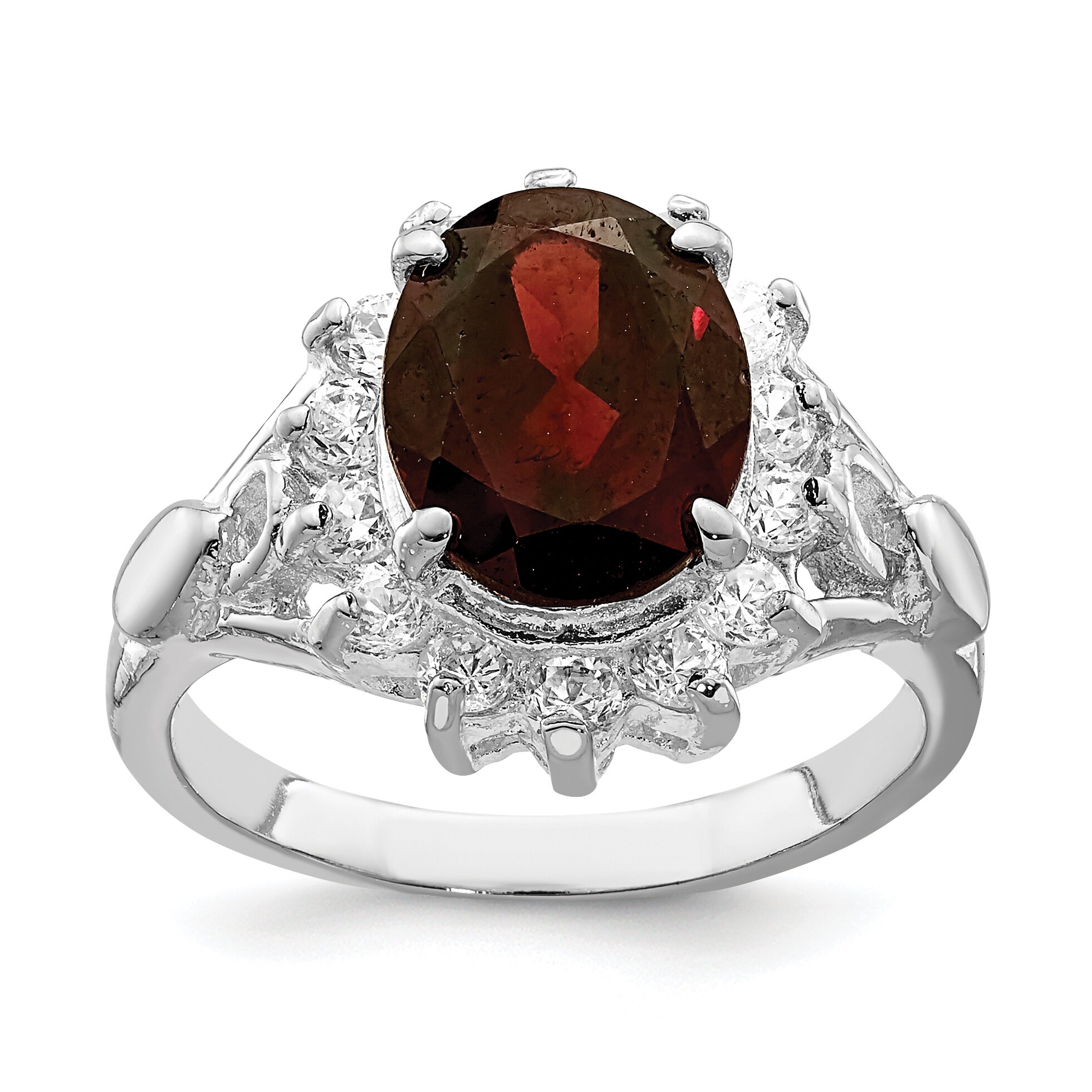 Findingking Sterling Silver Garnet & Cubic Zirconia Ring Size 8 at Sears.com