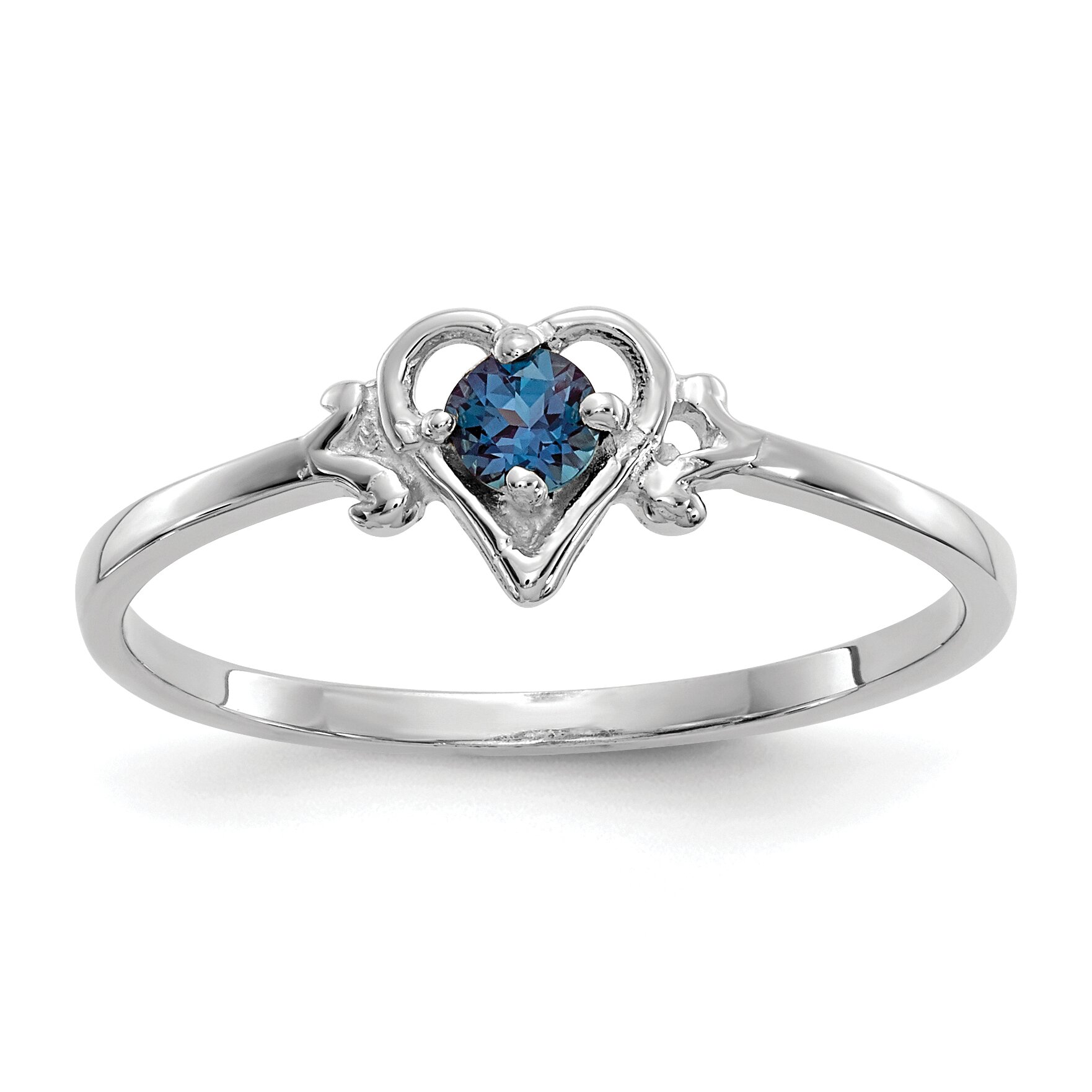 Findingking 14K White Gold Lab Created Alexandrite Heart Ring at Sears.com