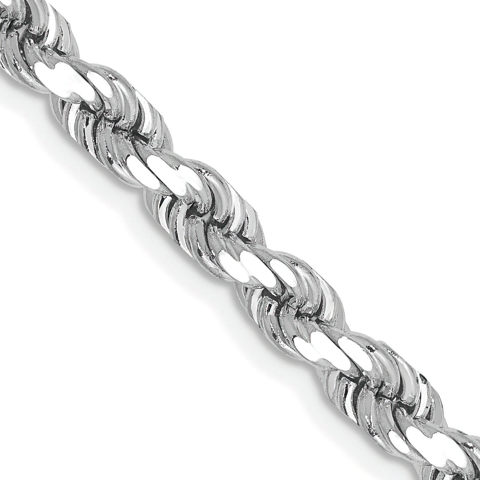 Findingking 14K White Gold Diamond-Cut Rope Chain Bracelet 8" at Sears.com