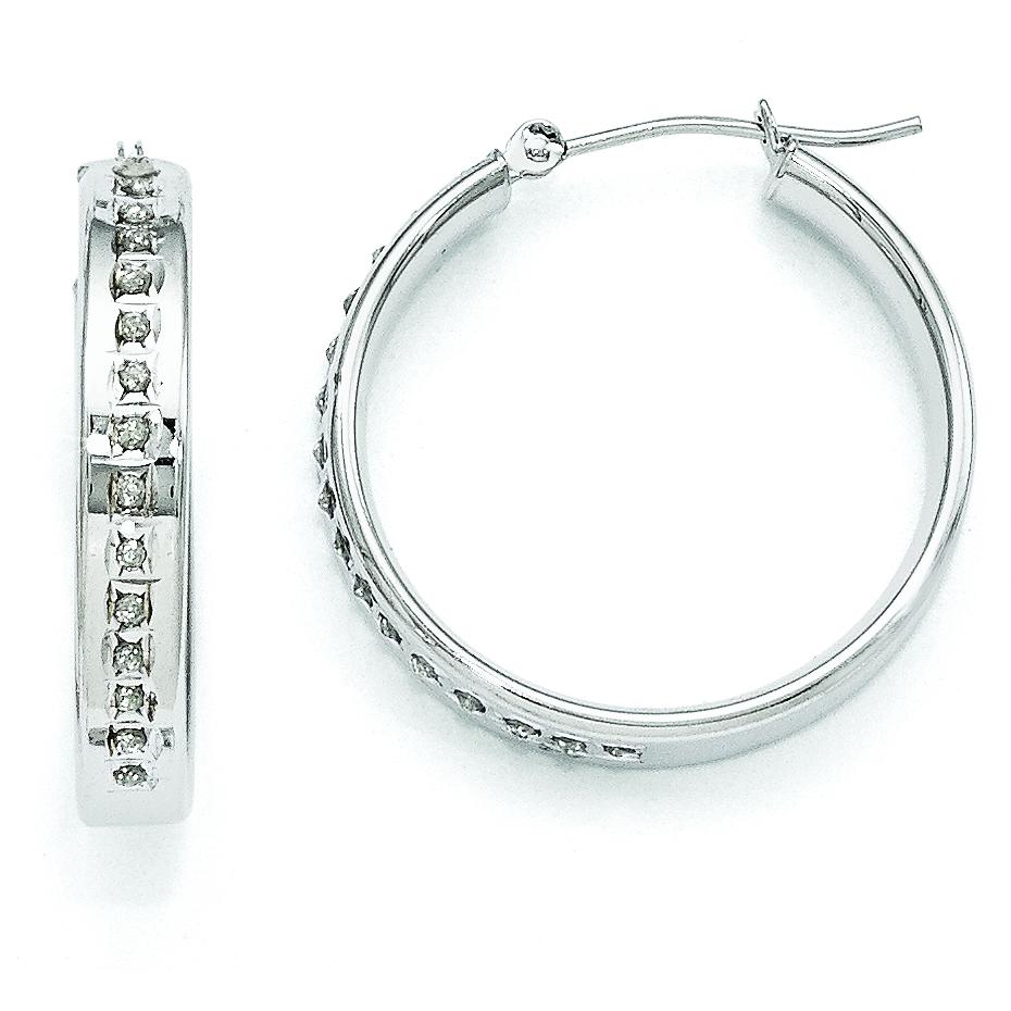 Findingking White Gold IJ Diamond Hoop Earrings at Sears.com