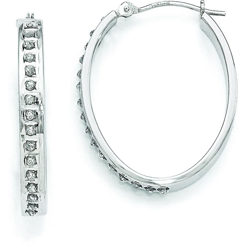 Findingking White Gold IJ Diamond Hoop Earrings at Sears.com