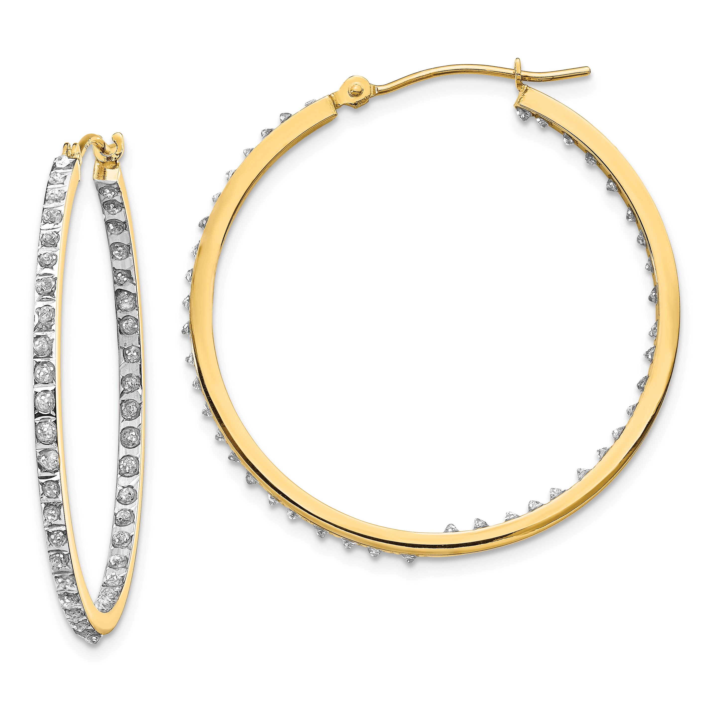 Findingking Gold IJ Diamond Hoop Earrings at Sears.com