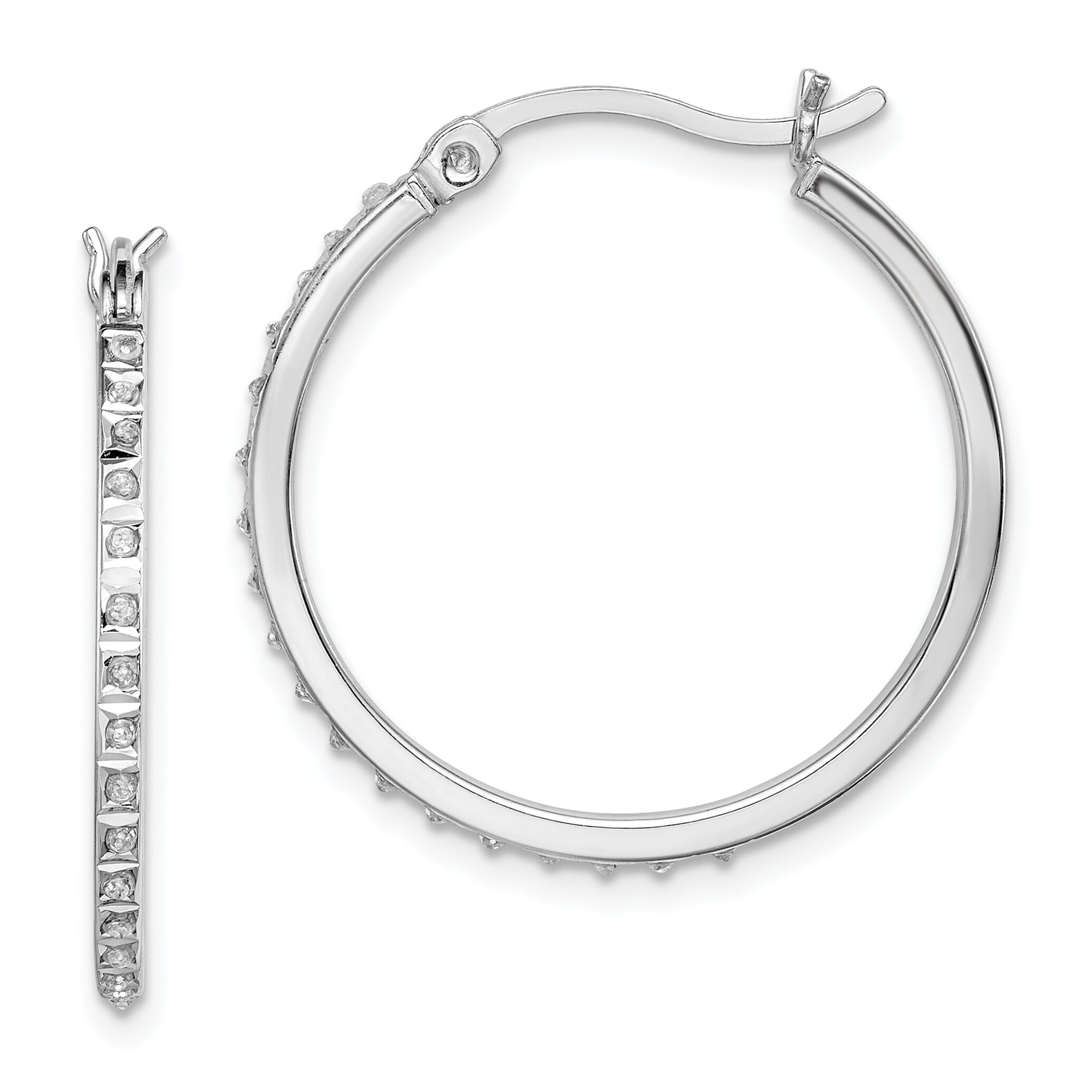 Findingking Sterling Silver IJ Diamond Hoop Earrings at Sears.com