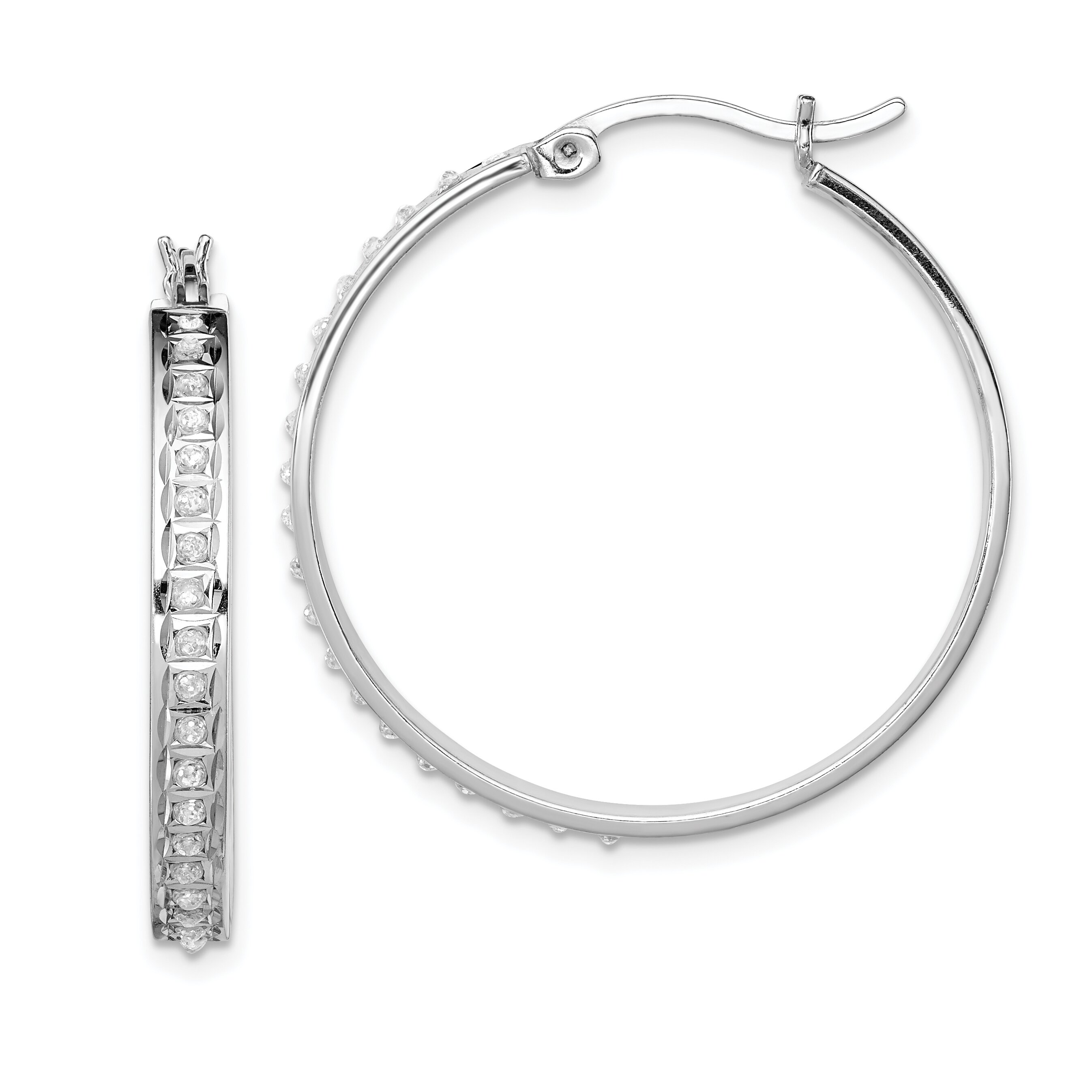 Findingking Sterling Silver IJ Diamond Hoop Earrings at Sears.com
