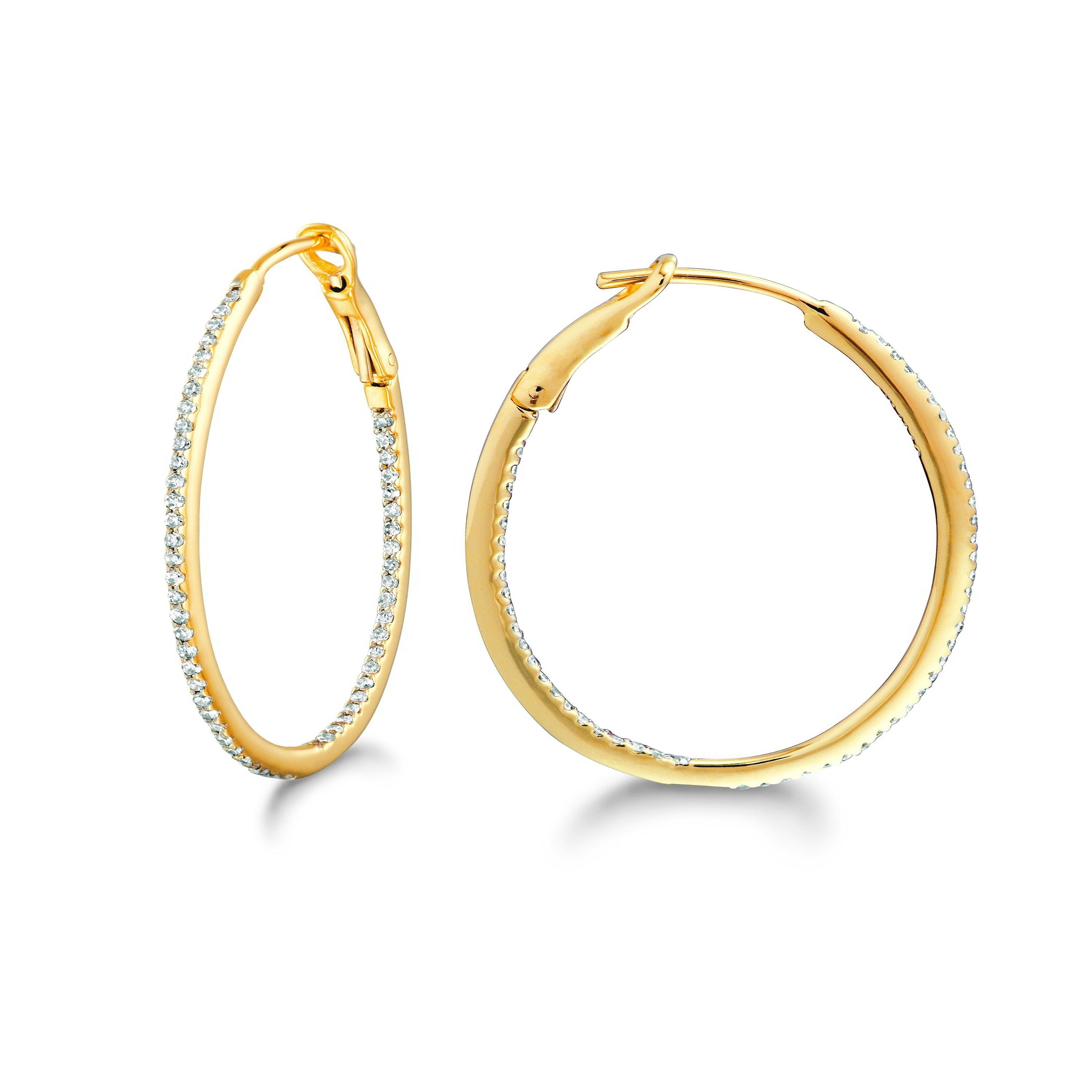 Findingking 14K Gold 1/3ct GH Diamond Hoop Earrings at Sears.com