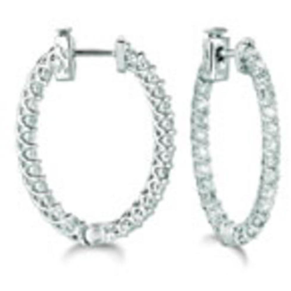 Findingking 14K White Gold HI Diamond Hoop Earrings at Sears.com
