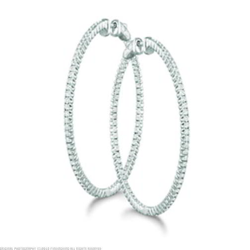Findingking 14K White Gold HI Diamond Hoop Earrings at Sears.com