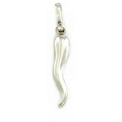 Findingking 14k White Gold Italian Horn Charm Lucky Jewelry 15mm at Sears.com