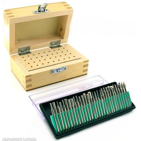 Findingking 30 Diamond Lapidary Burs Wood Box 240 Grit Rotary Tools at Sears.com