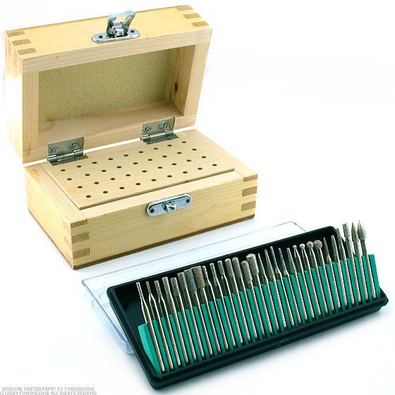 Findingking 30 Diamond Coated Burs & Wood Box for Lapidary Work at Sears.com