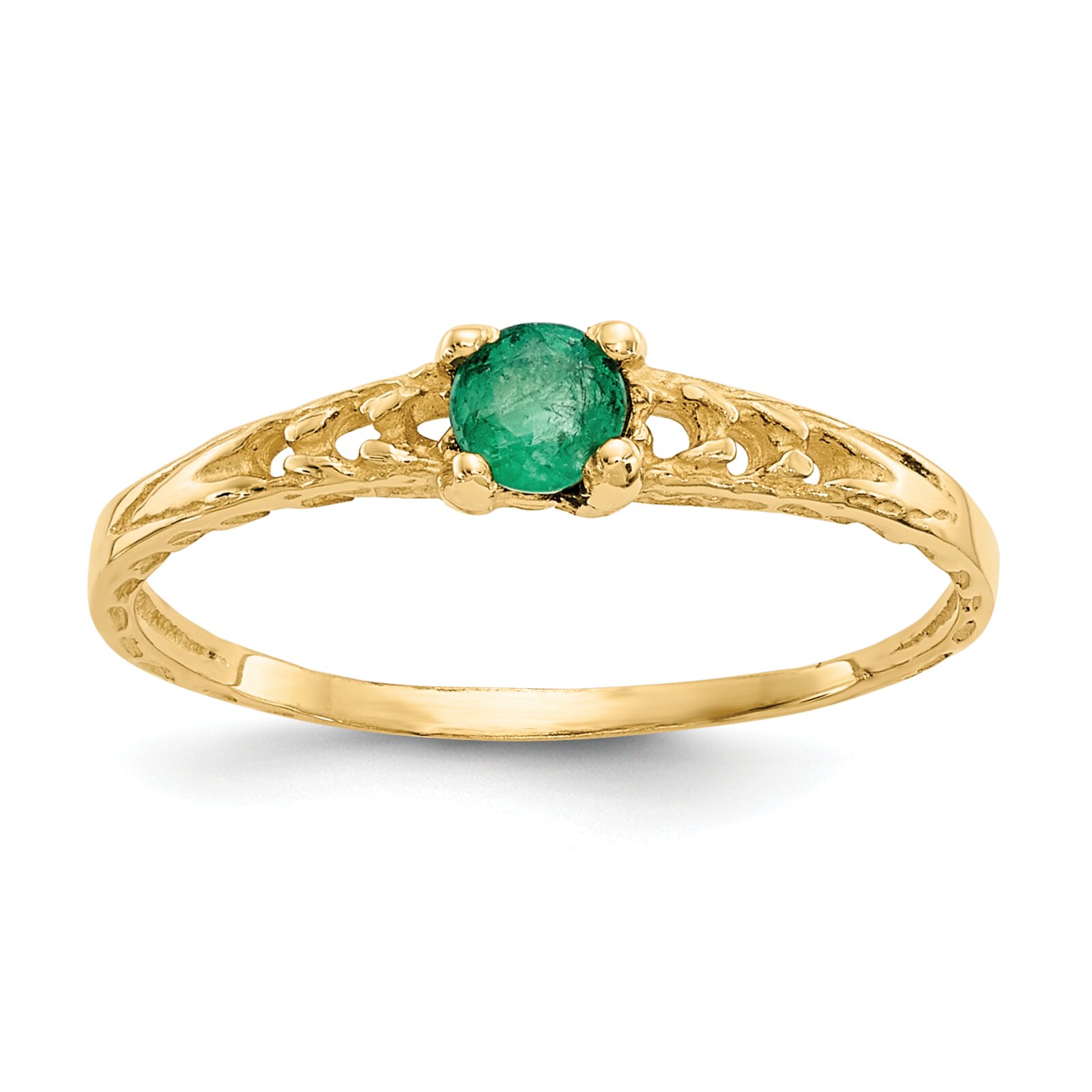 FindingKing 14K Gold Emerald May Birthstone Childrens Ring at Sears.com
