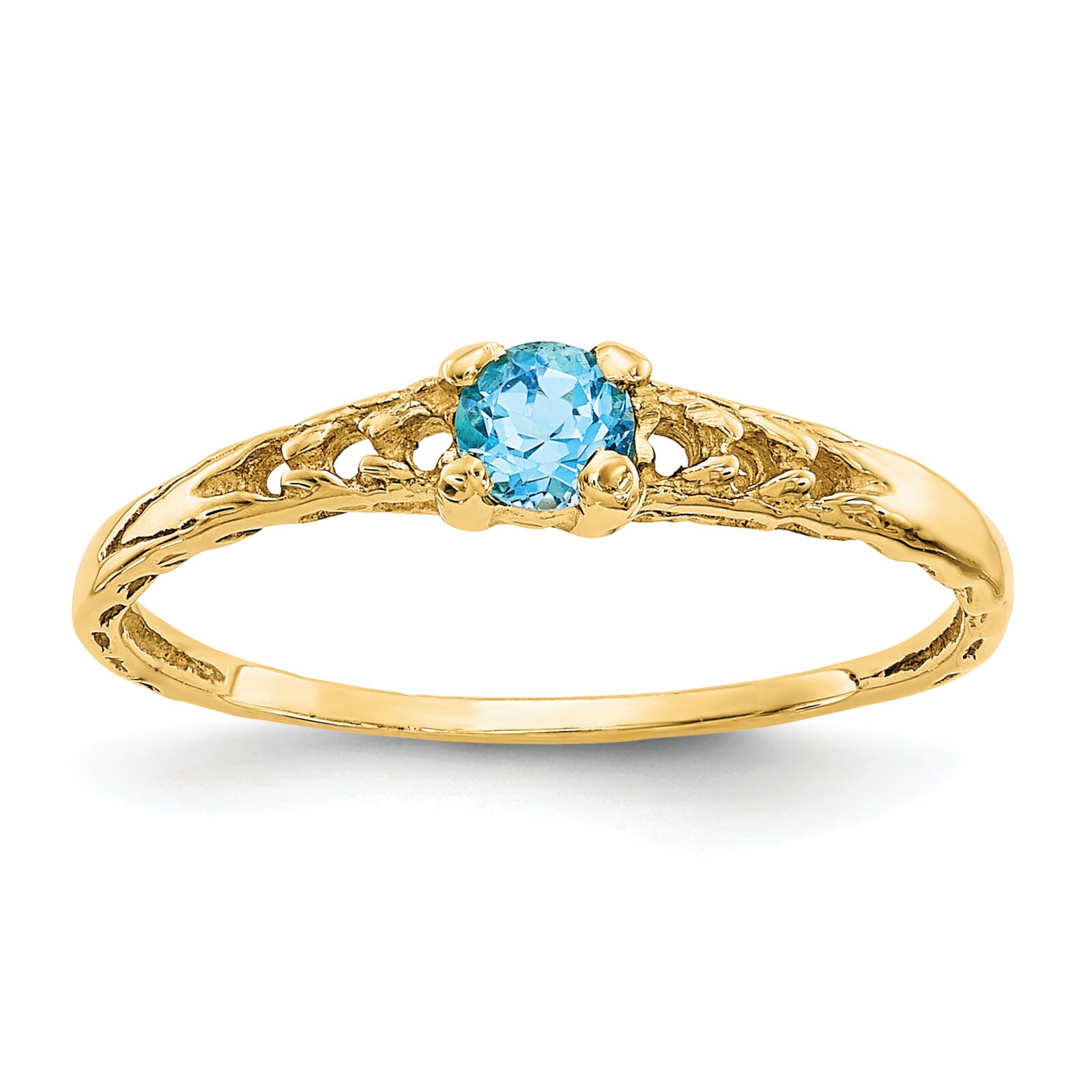 FindingKing 14K Gold Blue Zircon December Birthstone Childrens Ring at Sears.com