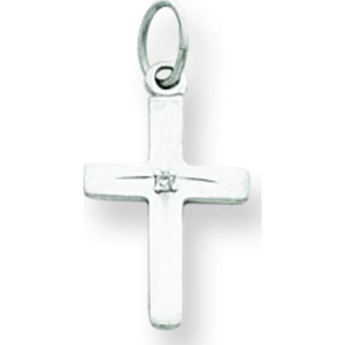FindingKing 14K White Gold Diamond Cross Children's Necklace 15" at Sears.com