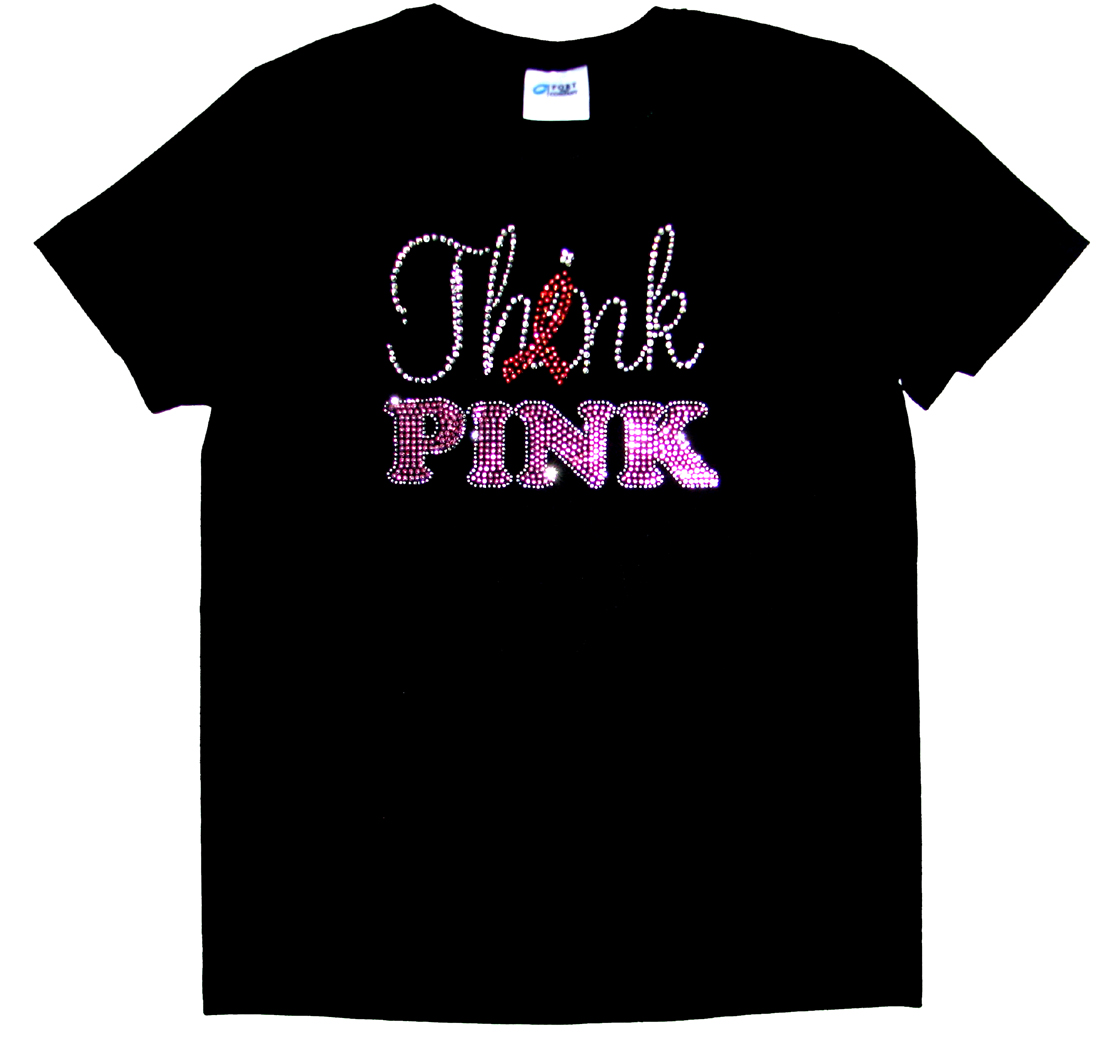 Trenz Shirt Company Cancer T-shirt Think Pink Rhinestones Ladies Tee at Sears.com