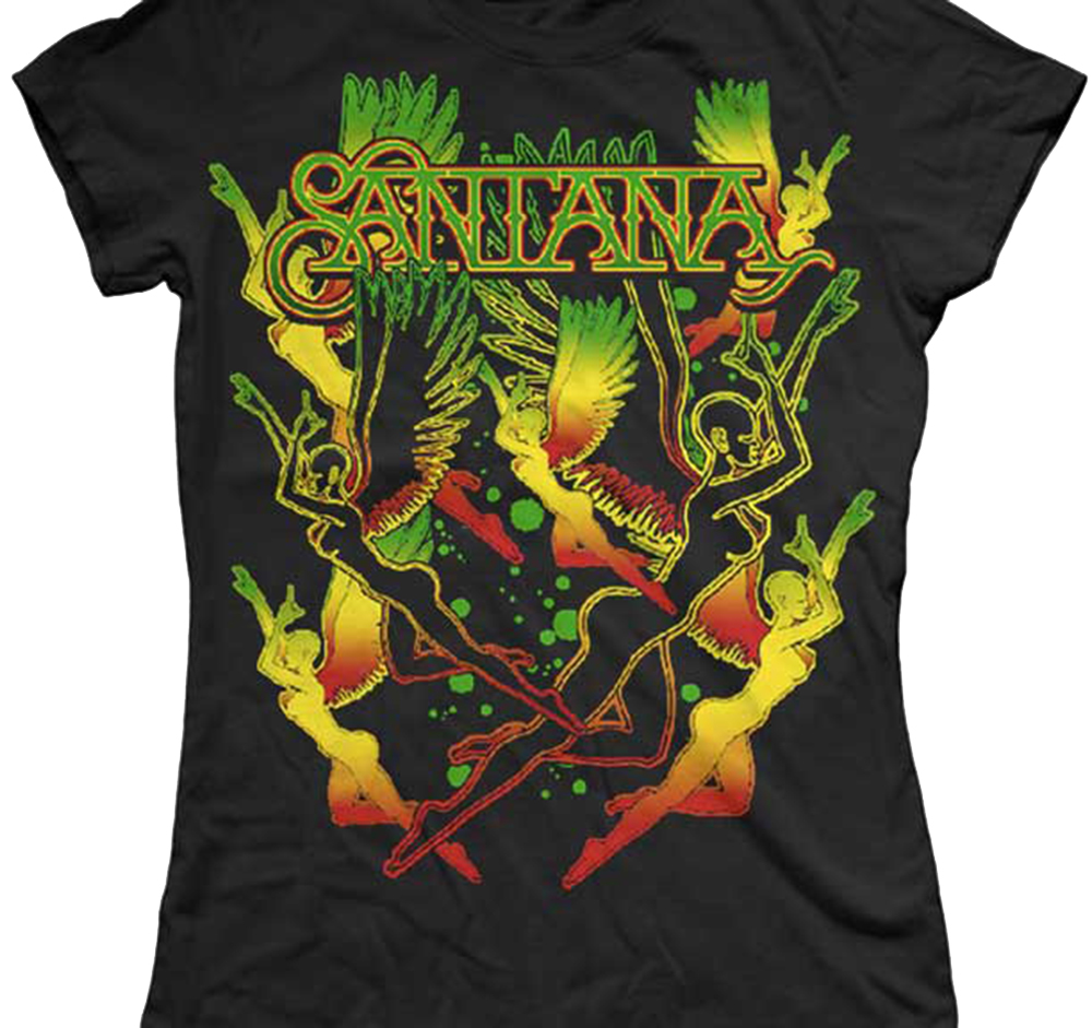 Trenz Shirt Company Santana Dancing Angels Neon Juniors T-Shirt Trenz Shirt Company Santana Dancing Angels Neon Juniors T-Shirt