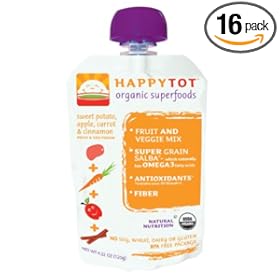 Happy Tot Organic Baby Food, Sweet Potato, Apple, Carrot and Cinnamon, 4.22-Ounce Pouches (Pack of 16) at Sears.com