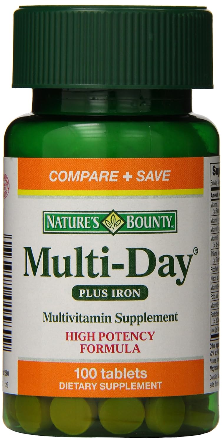 UPC 074312015809 product image for Natures Bounty Multi Day + Iron Tablets (one-a-day Plus Iron), 100 Count (pack O | upcitemdb.com