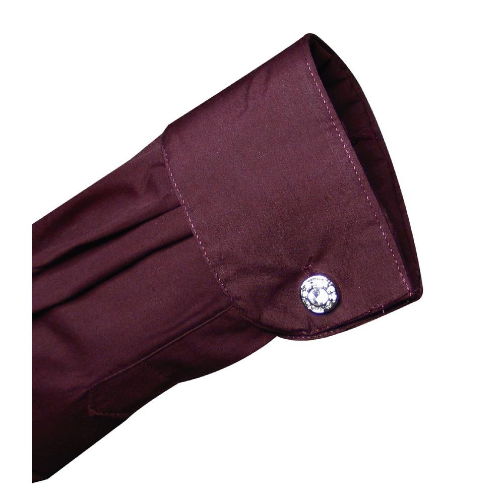 Covona Men S Solid Burgundy Color Dress Shirt W Convertible