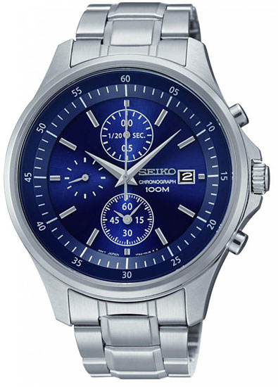 Seiko Men Seiko SNDE21  Chronograph Stainless Steel Case and Bracelet Blue Tone Dial D at Sears.com