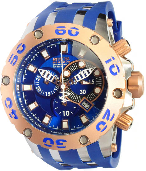 Invicta Men Invicta 910 Reserve Rose Two Tone Reserve Diver Chronograph Swiss Quartz Blu at Sears.com
