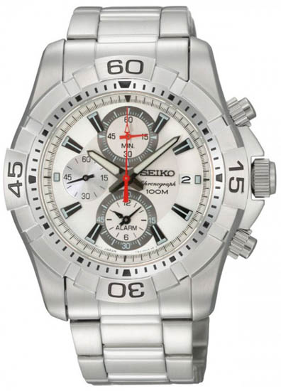 Seiko Men Seiko SNAE23  Stainless Steel Alarm Chronograph Silver Tone Dial at Sears.com