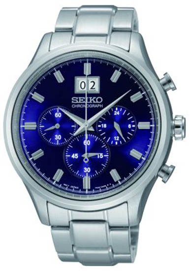 Seiko Men Seiko SPC081  Chronograph Stainless Steel Case and Bracelet Blue Tone Dial D at Sears.com