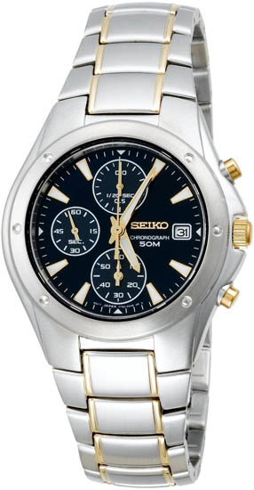 Seiko Men Seiko SND585  Two Tone Stainless Steel Chronograph Blue Dial at Sears.com