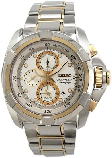 Seiko Men Seiko SNAA92 Velatura Two Tone Velatura Alarm Chronograph Silver Dial at Sears.com