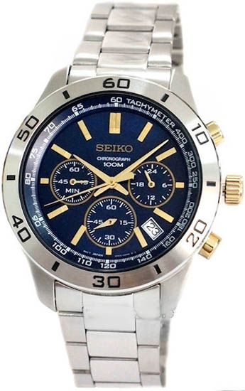 Seiko Men Seiko SSB055  Stainless Steel Case and Bracelet Chronograph Blue Dial Date D at Sears.com