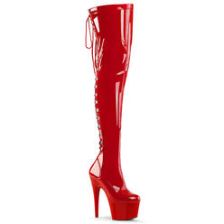 pleaser lace thigh stretch boot platform stiletto adore knee flamingo