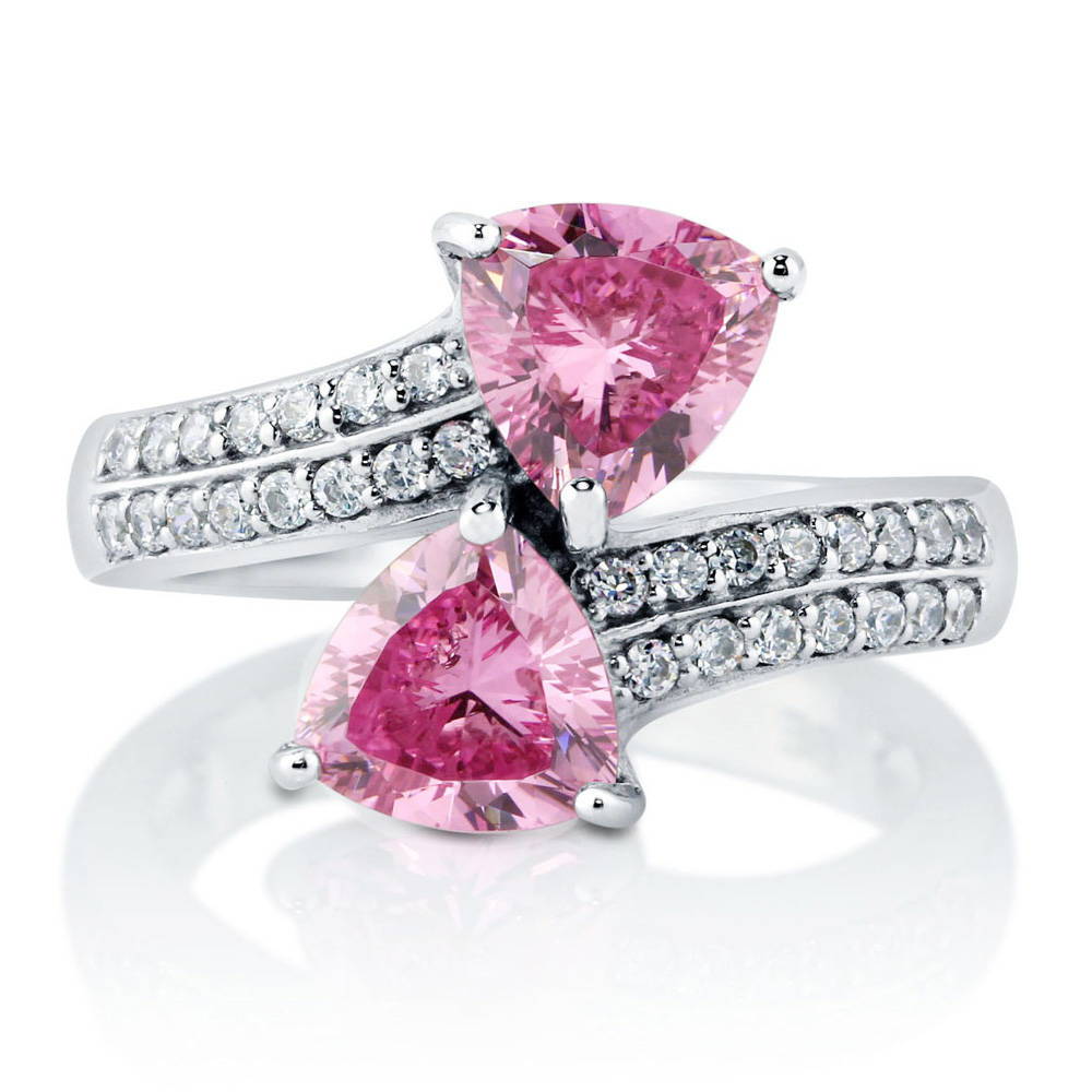 BERRICLE Trillion Cut Pink CZ 925 Sterling Silver Fashion Wrap Ring 2.22 Ct Size 4 5 6 7 8 9 10 - Women Fashion Right Hand Jewelry at Sears.com