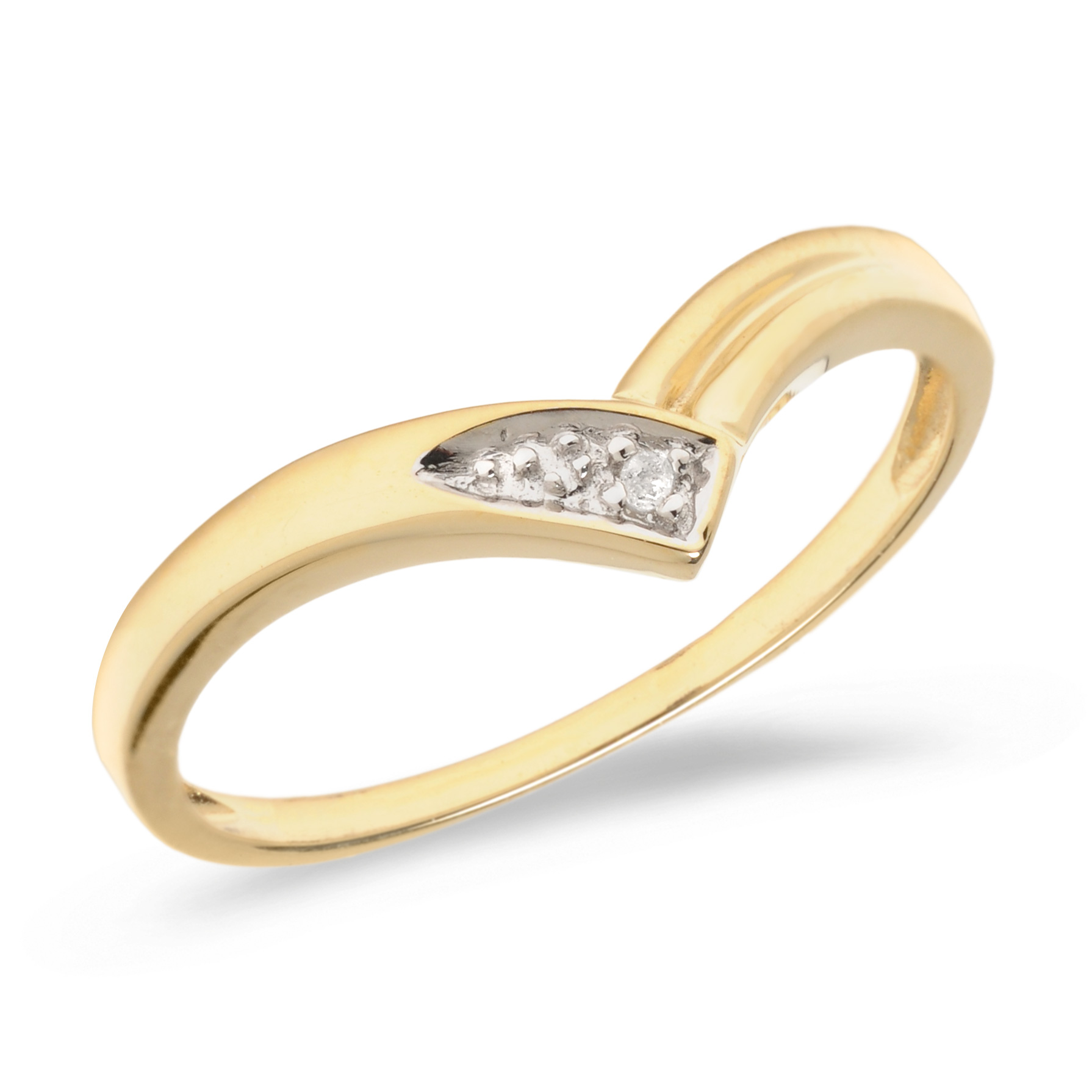 Birthstone Company 10K Yellow Gold Diamond Chevron Ring Birthstone Company 10K Yellow Gold Diamond Chevron Ring