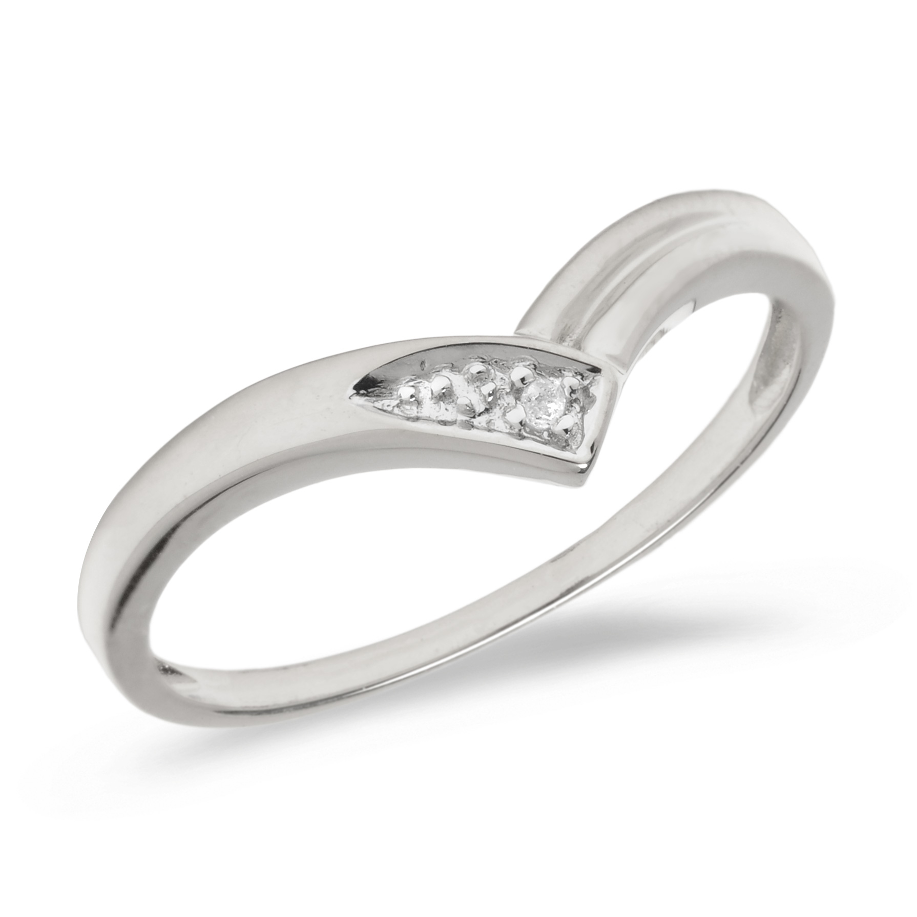 Birthstone Company 14K White Gold Diamond Chevron Ring Birthstone Company 14K White Gold Diamond Chevron Ring