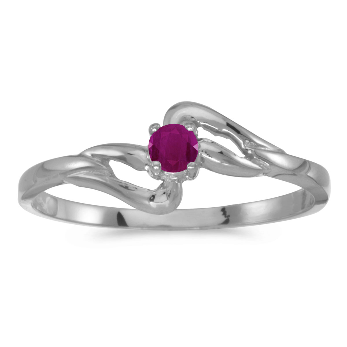 Birthstone Company 14k White Gold Round Ruby Ring Birthstone Company 14k White Gold Round Ruby Ring