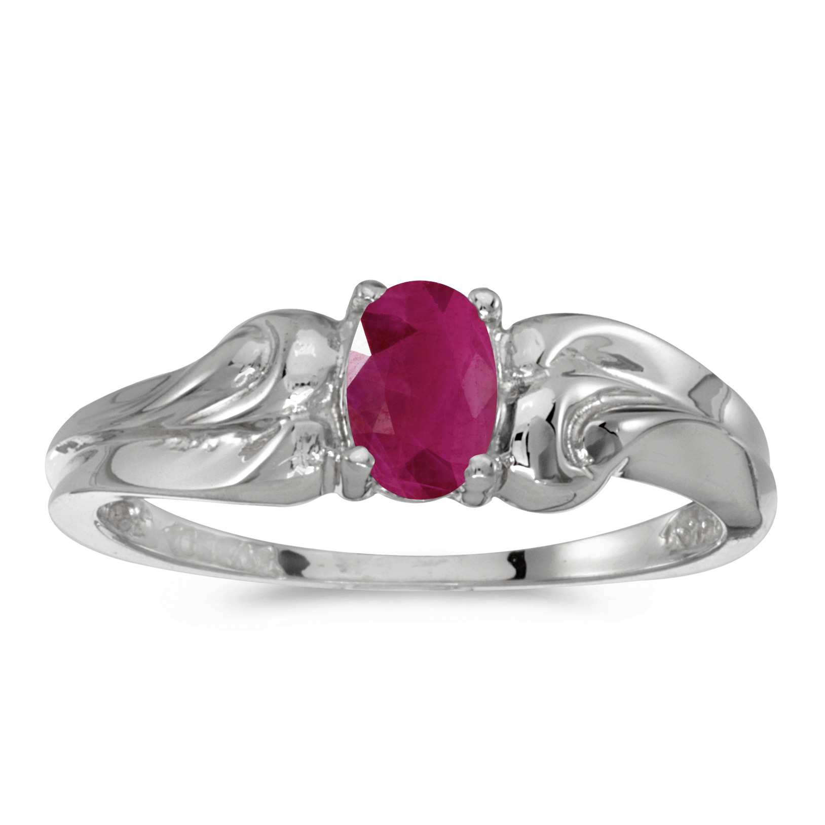 Birthstone Company 10k White Gold Oval Ruby Ring Birthstone Company 10k White Gold Oval Ruby Ring