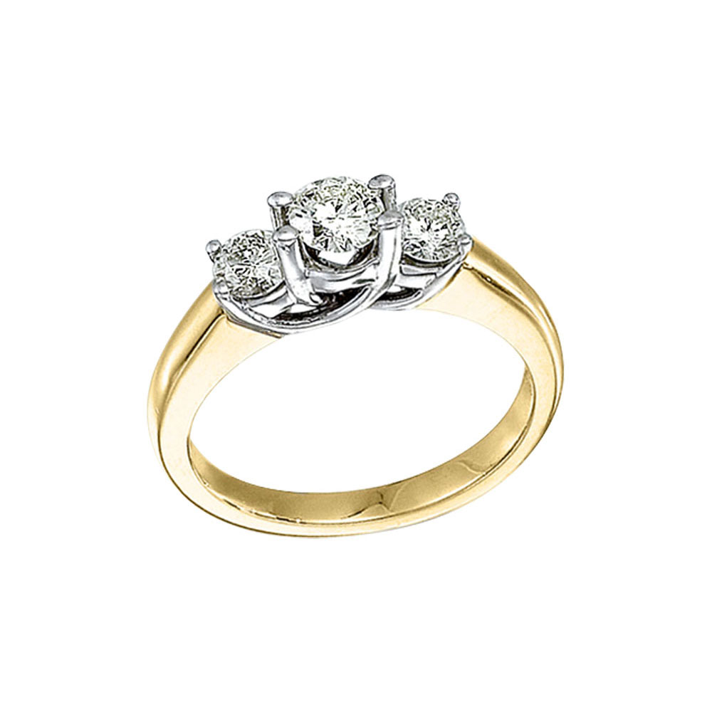 Birthstone Company 14k Yellow Gold 1.00 Ct Three Stone Trellis Diamond Ring Birthstone Company 14k Yellow Gold 1.00 Ct Three Stone Trellis Diamond Ring