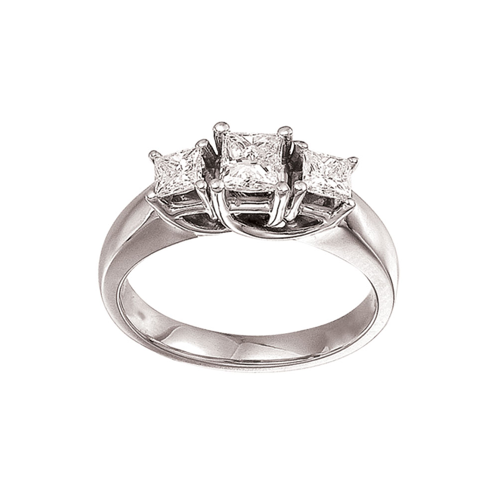 Birthstone Company 14k White Gold 1.00 Ct Three Stone Trellis Diamond Ring Birthstone Company 14k White Gold 1.00 Ct Three Stone Trellis Diamond Ring