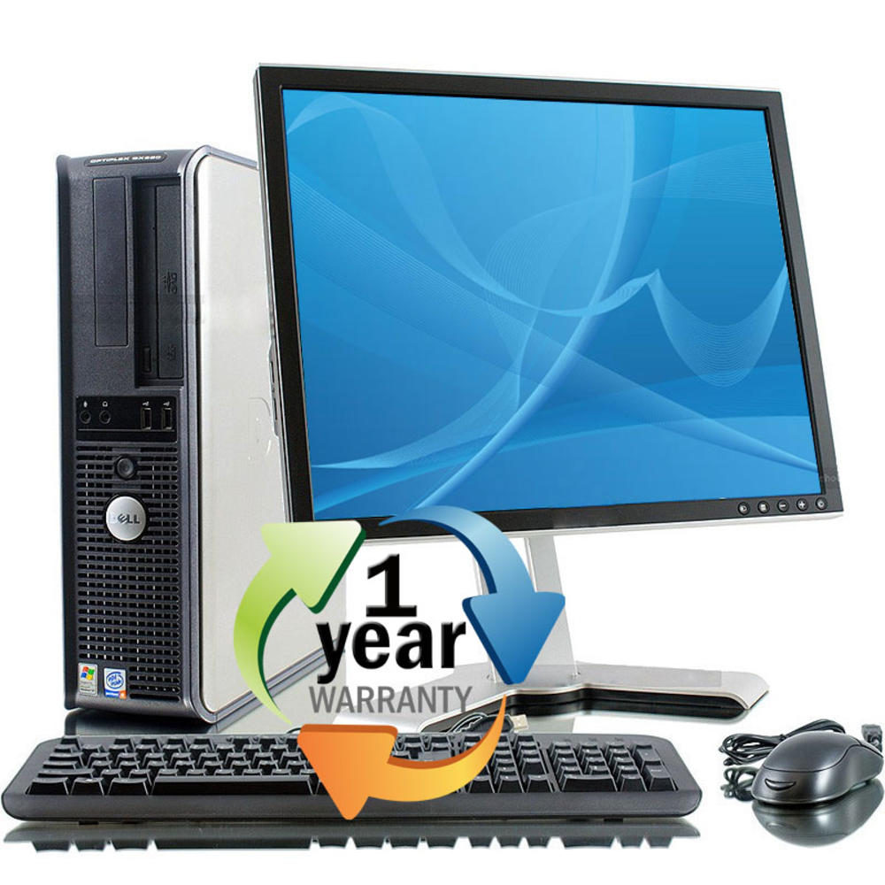 REFURBISHED Dell Optiplex 755 C2D 2.3Ghz 4GB 400GB DVD Win 7 Pro Desktop Computer + 19"LCD