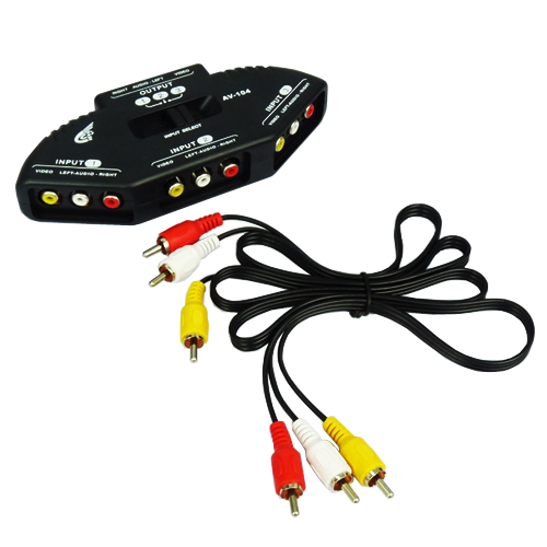 BrainyDeal 3-Way Audio Video AV RCA Switch Selector Box Splitter For XBOX XBOX360 DVD PS2 PS3 with AV Cable at Sears.com