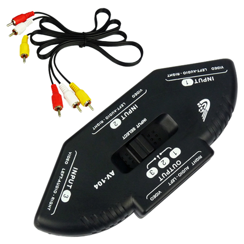 BrainyDeal 3-way AV RCA Audio Video Switch Box Splitter for Xbox PS2 PS3 at Sears.com